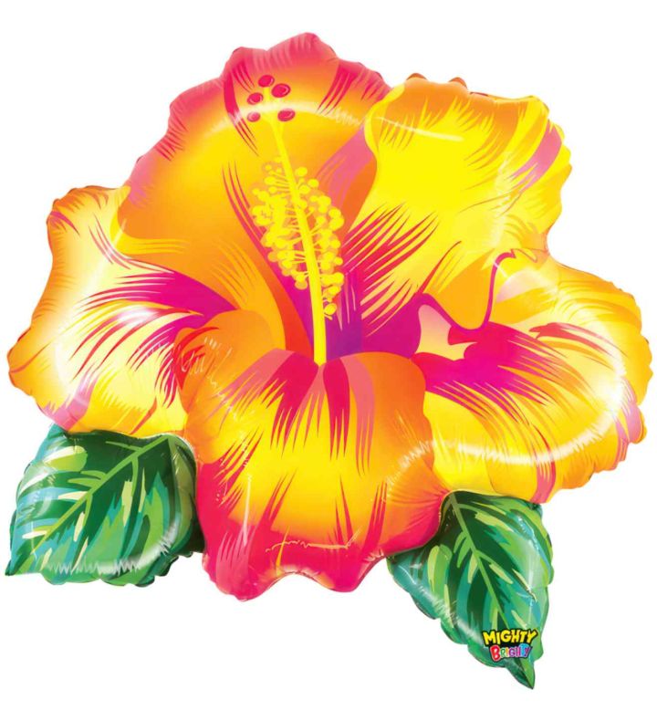31" Betallic Mighty Tropical Flower Yellow Foil Balloon