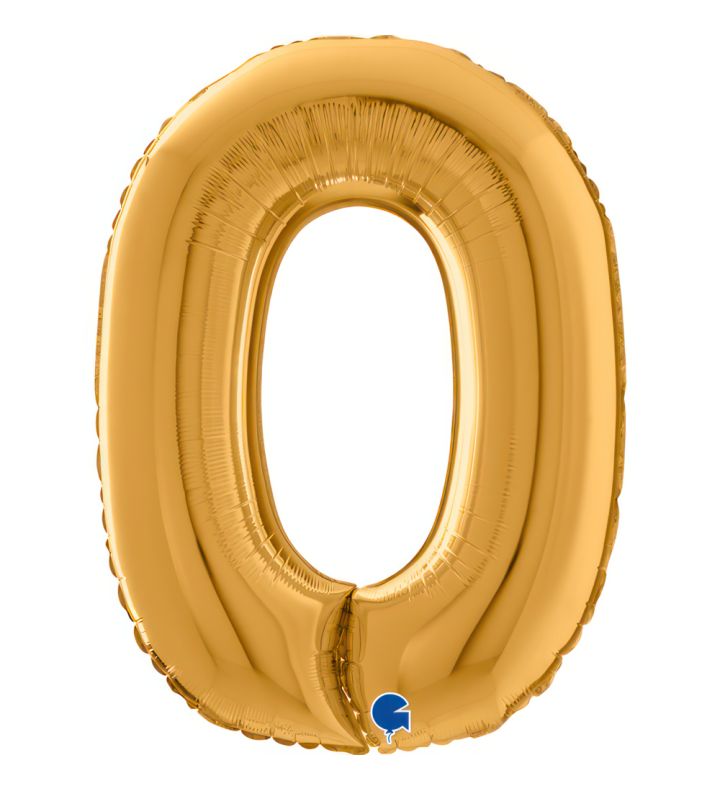 7" Grabo Gold Number 0 Foil Balloon