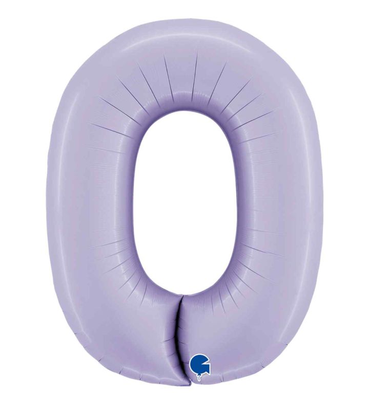 40" Grabo Satin Lilac Number 0 Foil Balloon