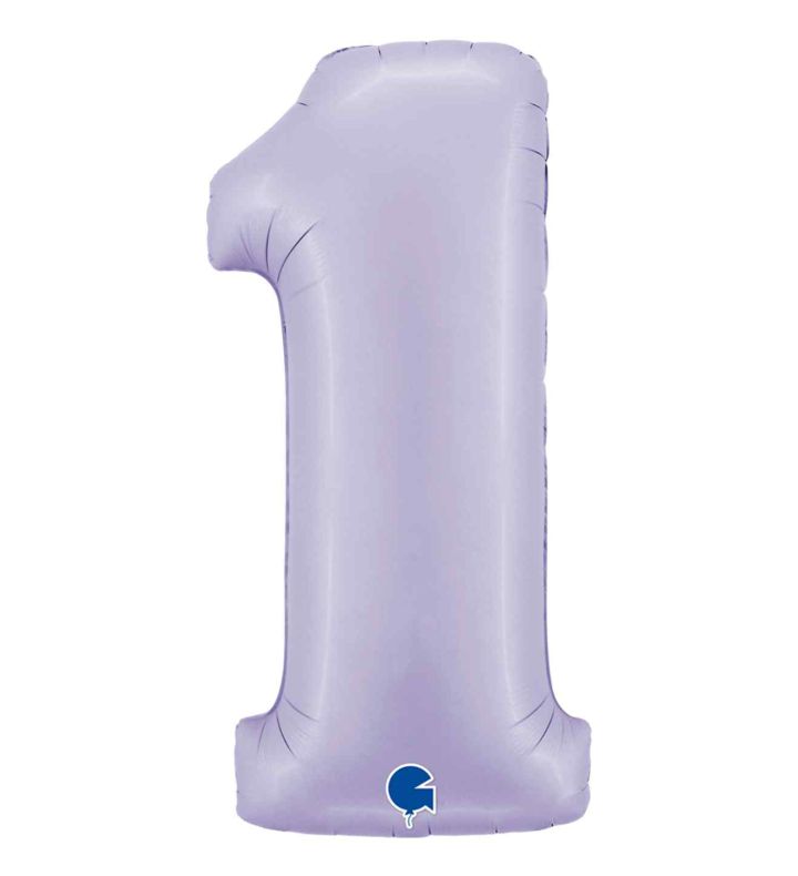 40" Grabo Satin Lilac Number 1 Foil Balloon