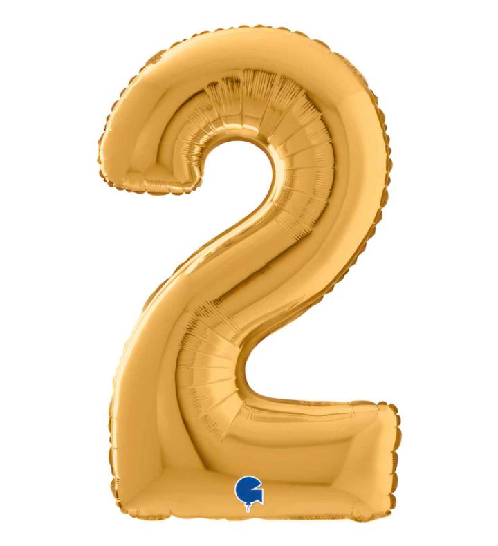 7" Grabo Gold Number 2 Foil Balloon