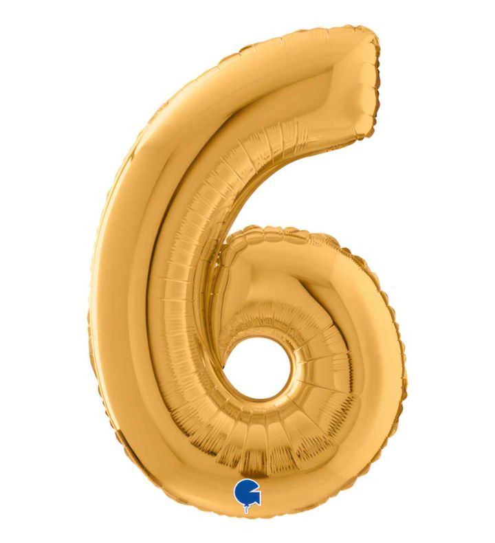 7" Grabo Gold Number 6 Foil Balloon