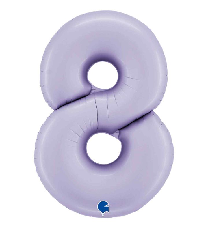 40" Grabo Satin Lilac Number 8 Foil Balloon