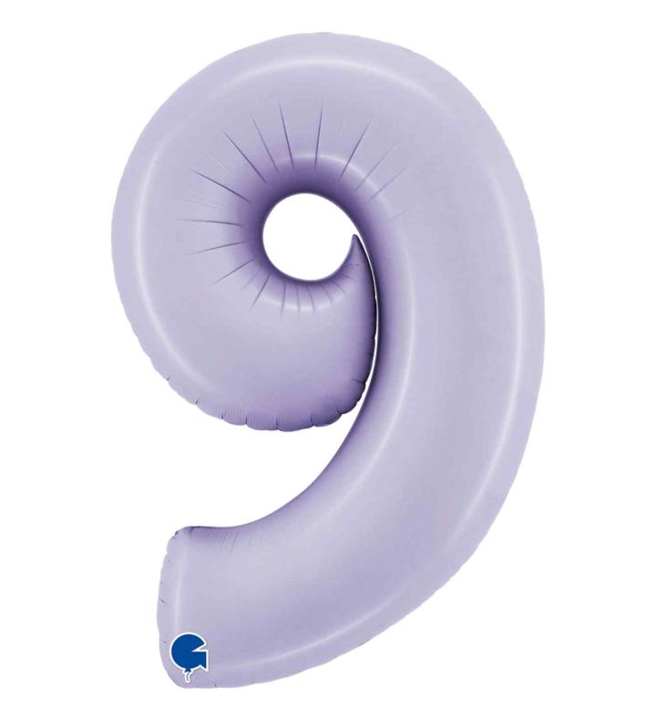 40" Grabo Satin Lilac Number 9 Foil Balloon