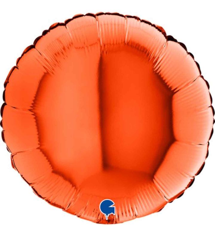 18" Grabo Round Orange Foil Balloon