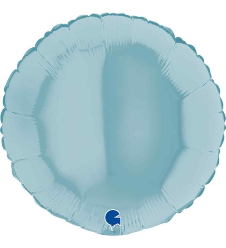 18" Grabo Round Pastel Blue Foil Balloon