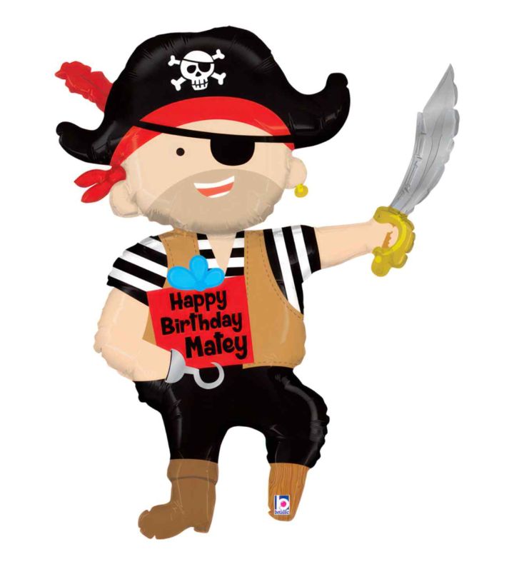 44" Betallic Pirate Birthday Foil Balloon