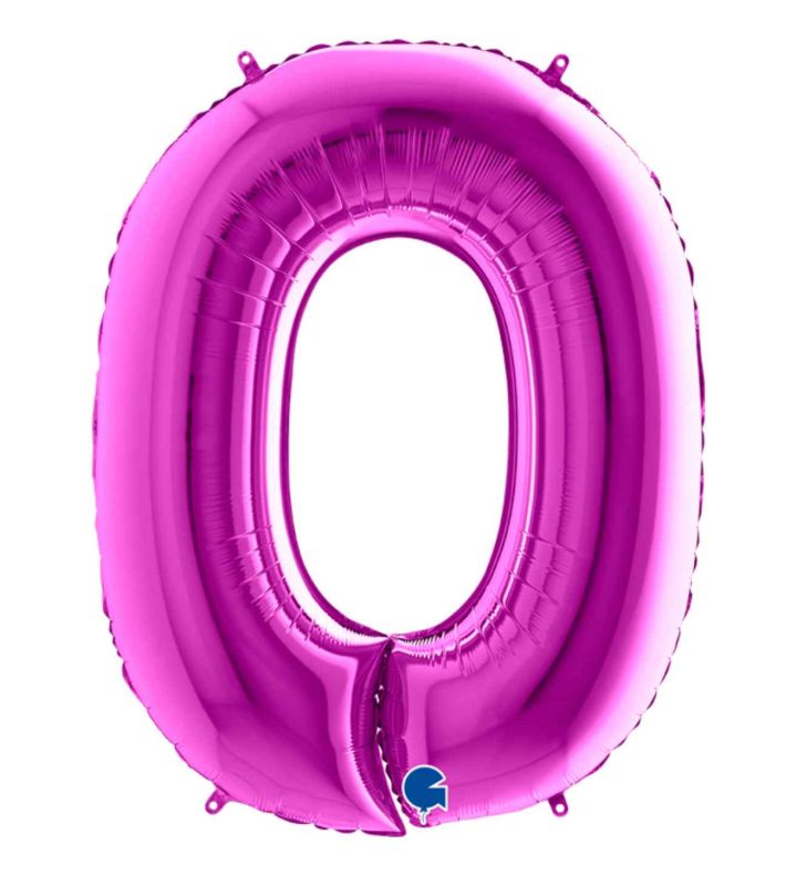 40" Grabo Purple Number 0 Foil Balloon 