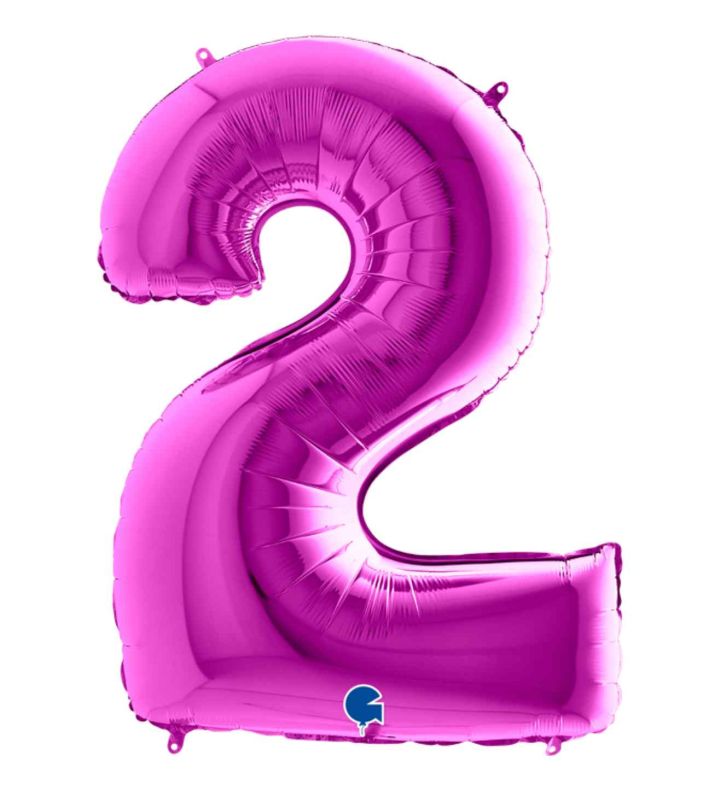 40" Grabo Purple Number 2 Foil Balloon