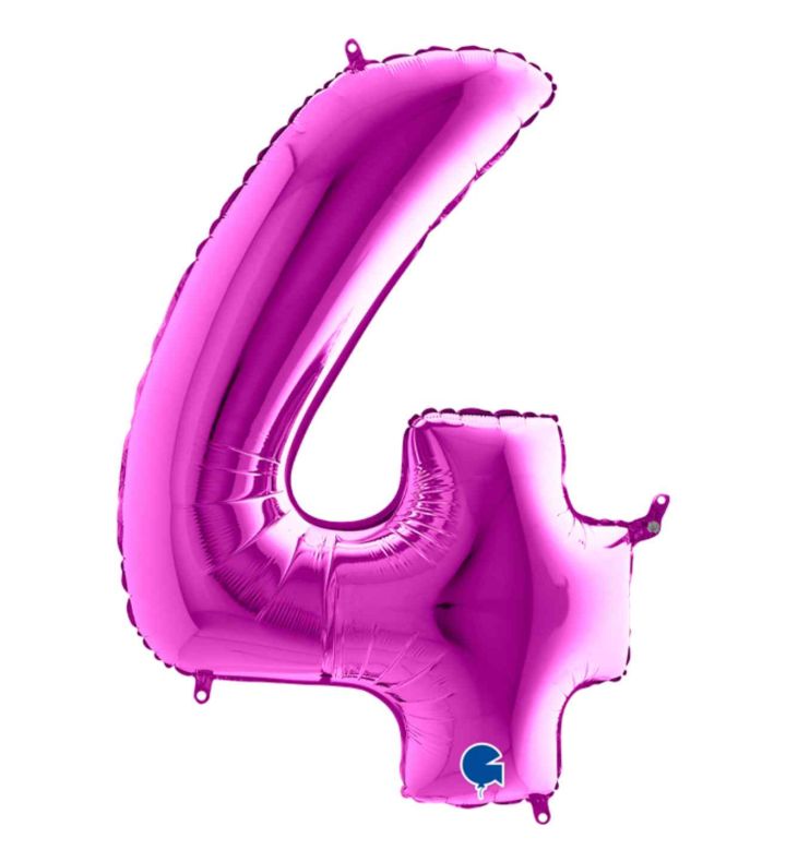 40" Grabo Purple Number 4 Foil Balloon