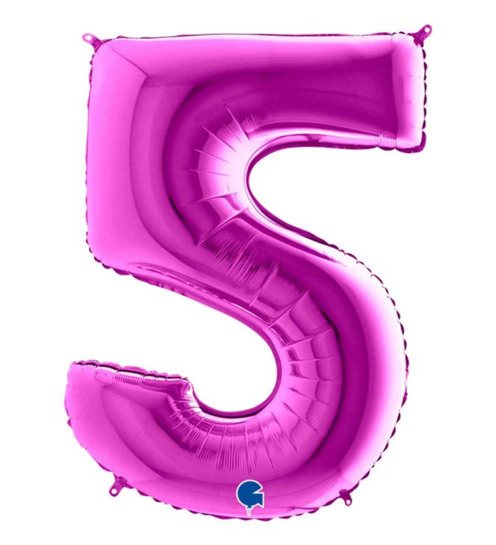 40" Grabo Purple Number 5 Foil Balloon