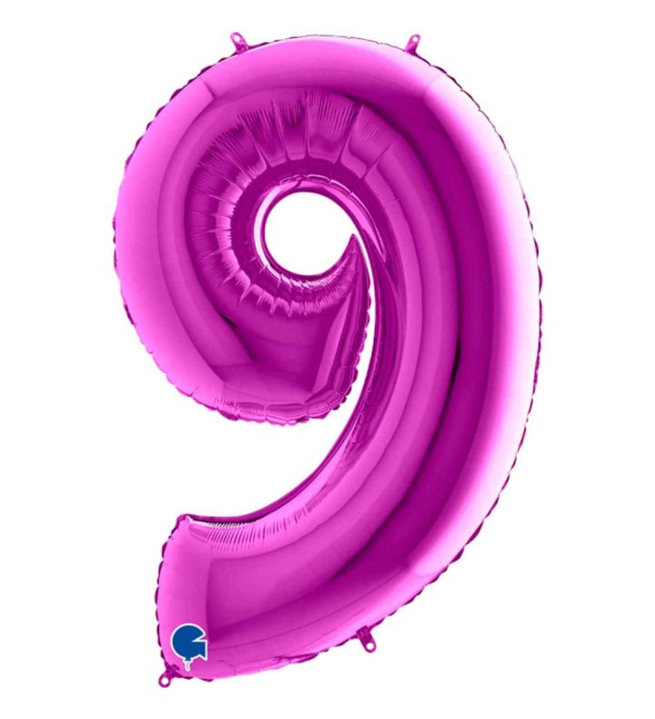 40" Grabo Purple Number 9 Foil Balloon