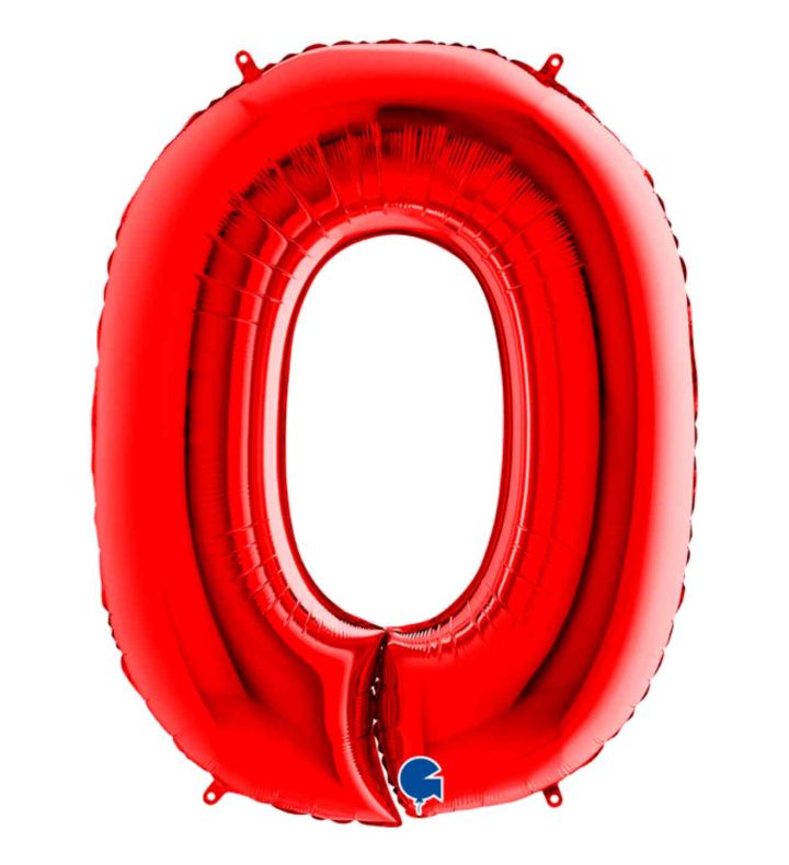 40" Grabo Red Number 0 Foil Balloon