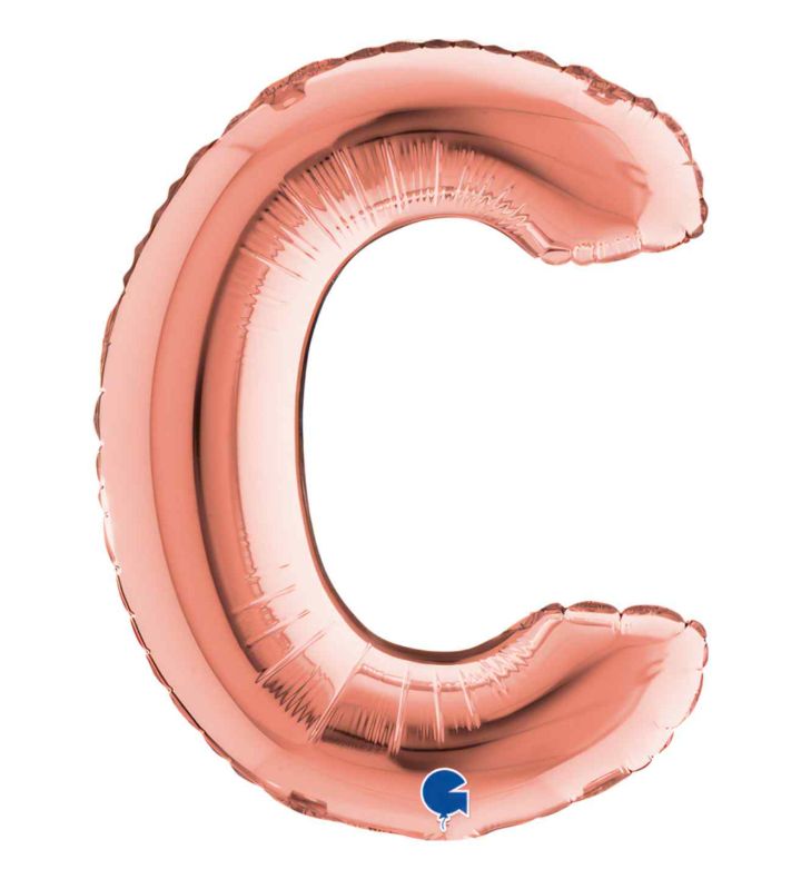 14" Rose Gold Letter C Grabo Foil Balloon.