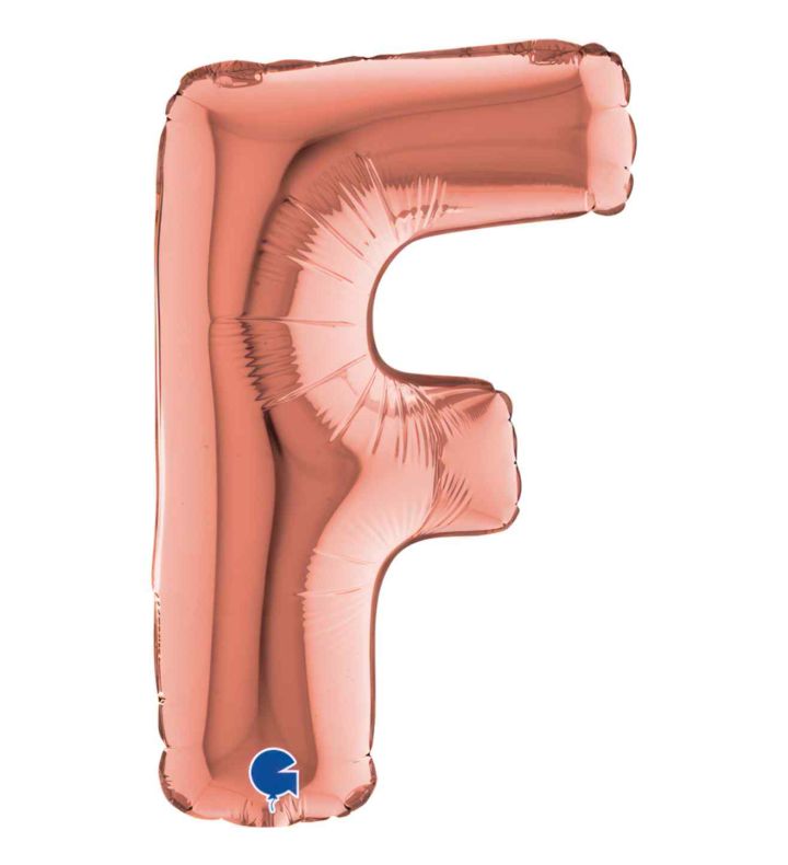 14" Rose Gold Letter F Grabo Foil Balloon