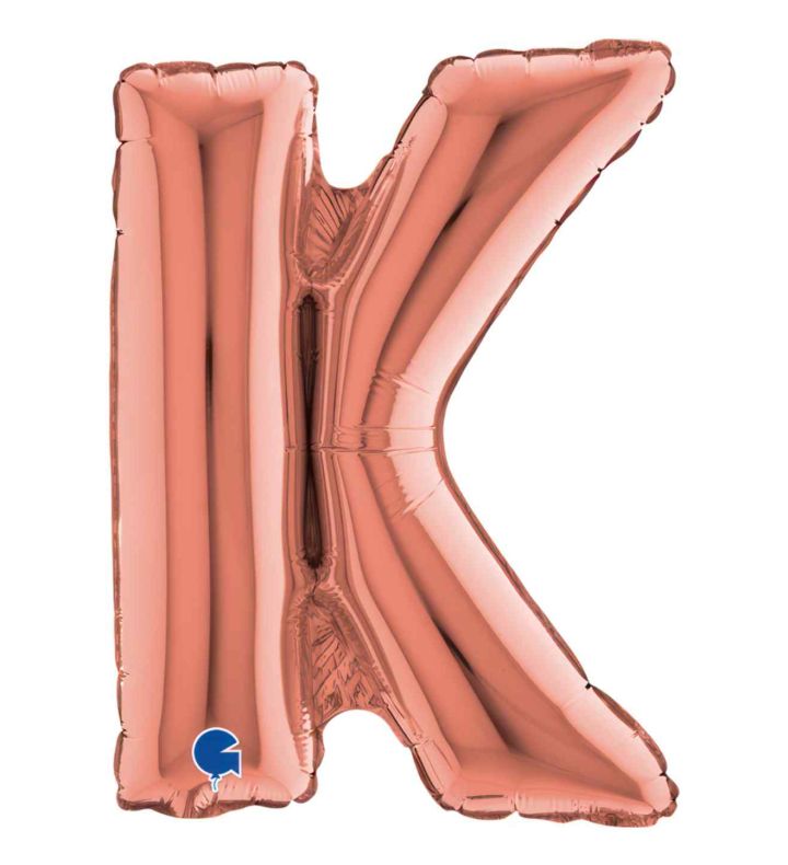 14" Rose Gold Letter K Grabo Foil Balloon