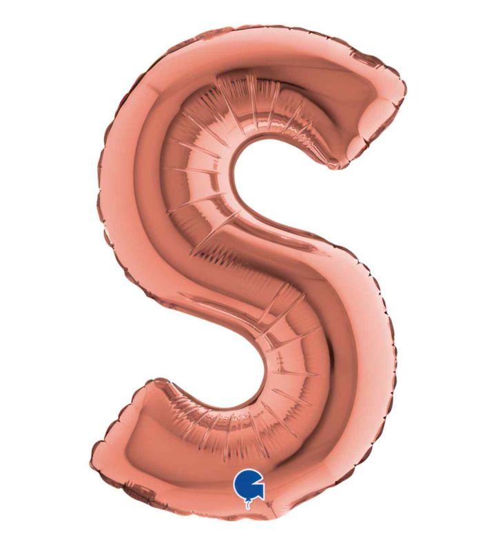 14" Rose Gold Letter S Grabo Foil Balloon.