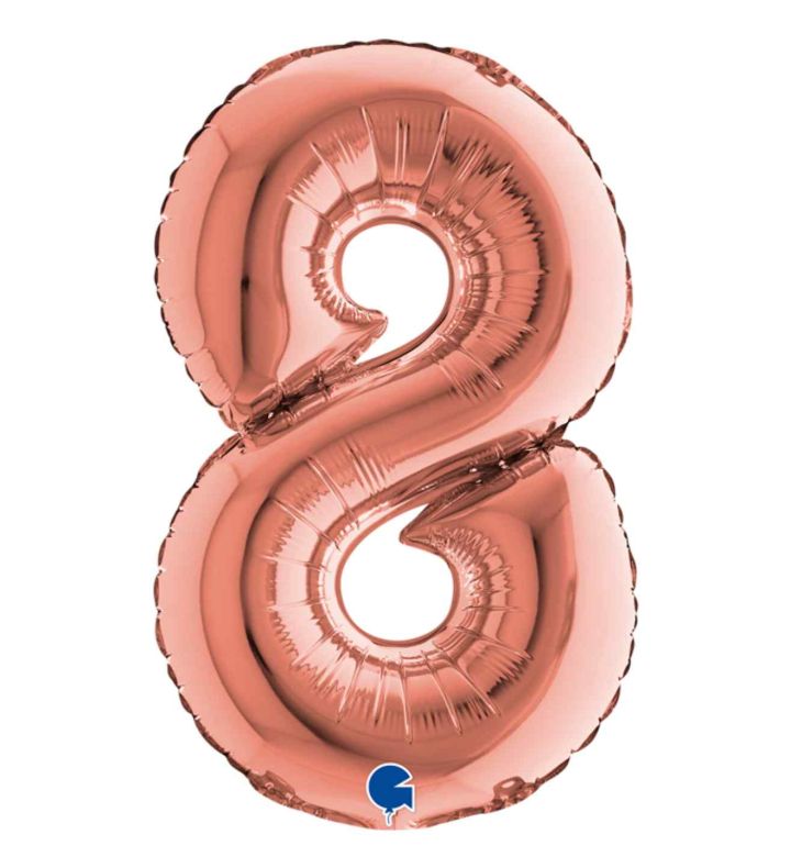 14" Rose Gold Number 8 Grabo Foil Balloon