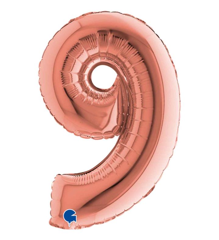 14" Rose Gold Number 9 Grabo Foil Balloon