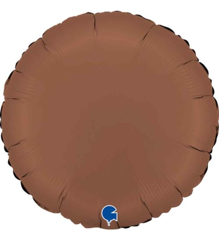 18" Grabo Round Satin Chocolate Unpackaged Foil Balloon