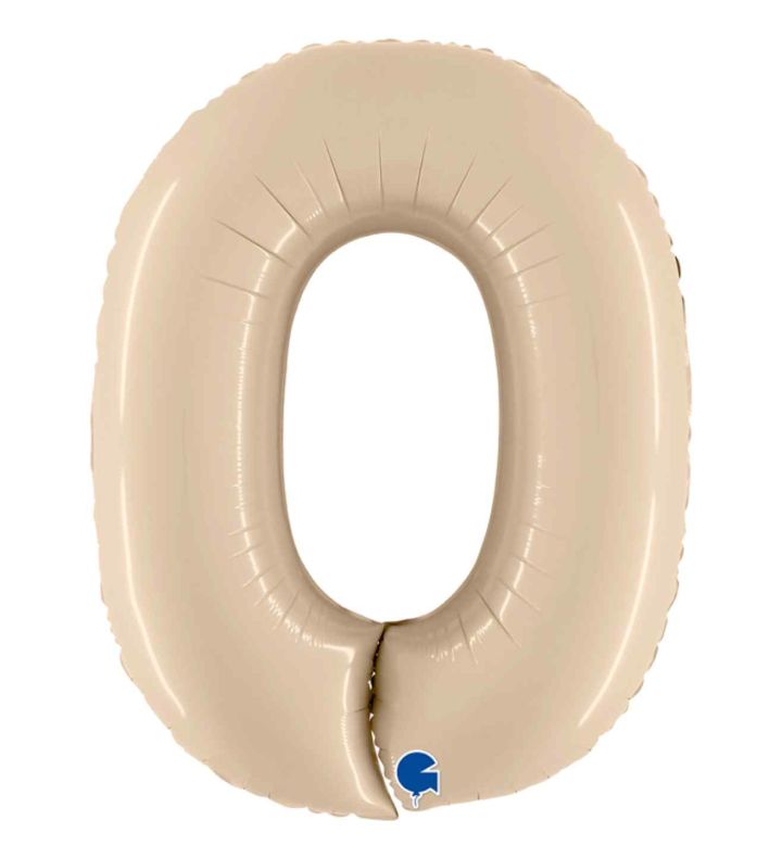40" Grabo Satin Cream Number 0 Foil Balloon