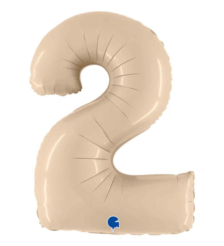 40" Grabo Satin Cream Number 2 Foil Balloon