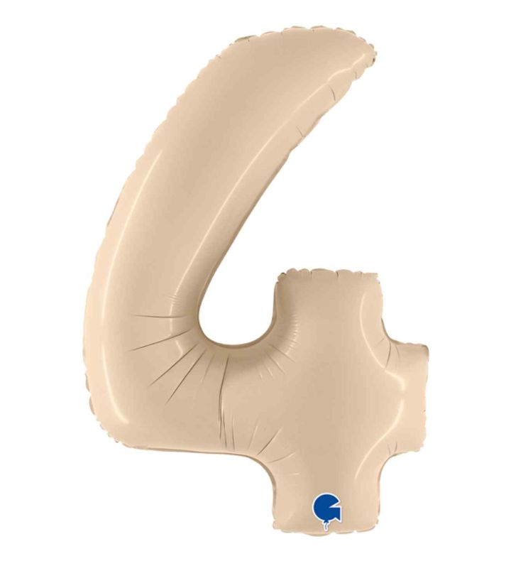 40" Grabo Satin Cream Number 4 Foil Balloon