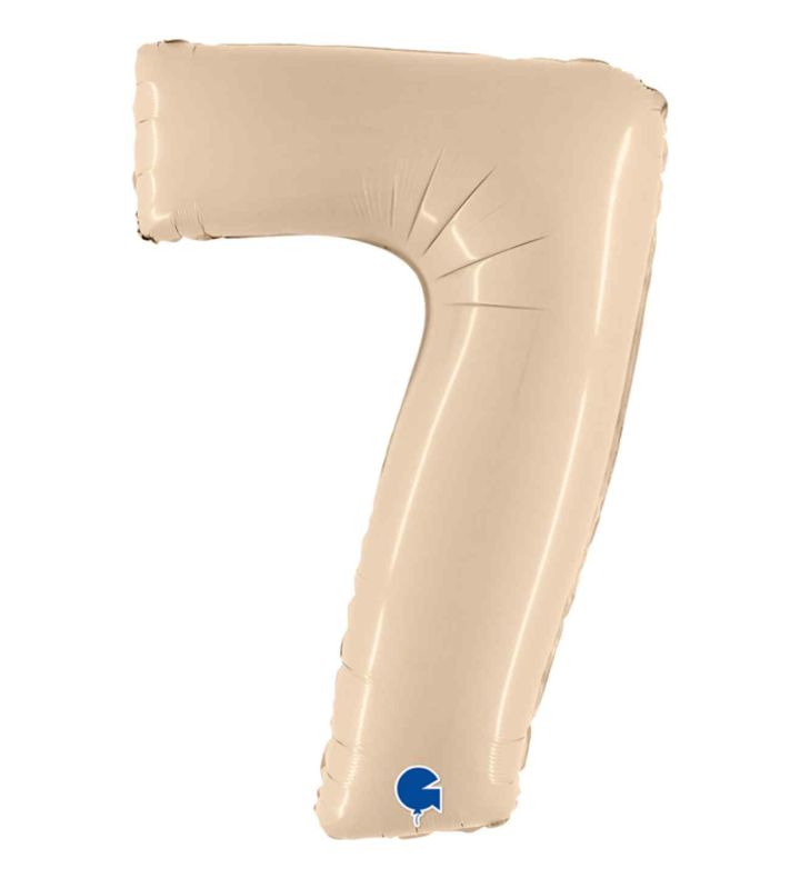 40" Grabo Satin Cream Number 7 Foil Balloon