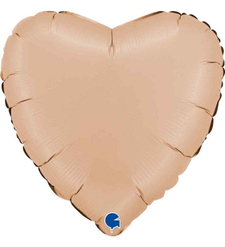 18" Grabo Heart Satin Nude Foil