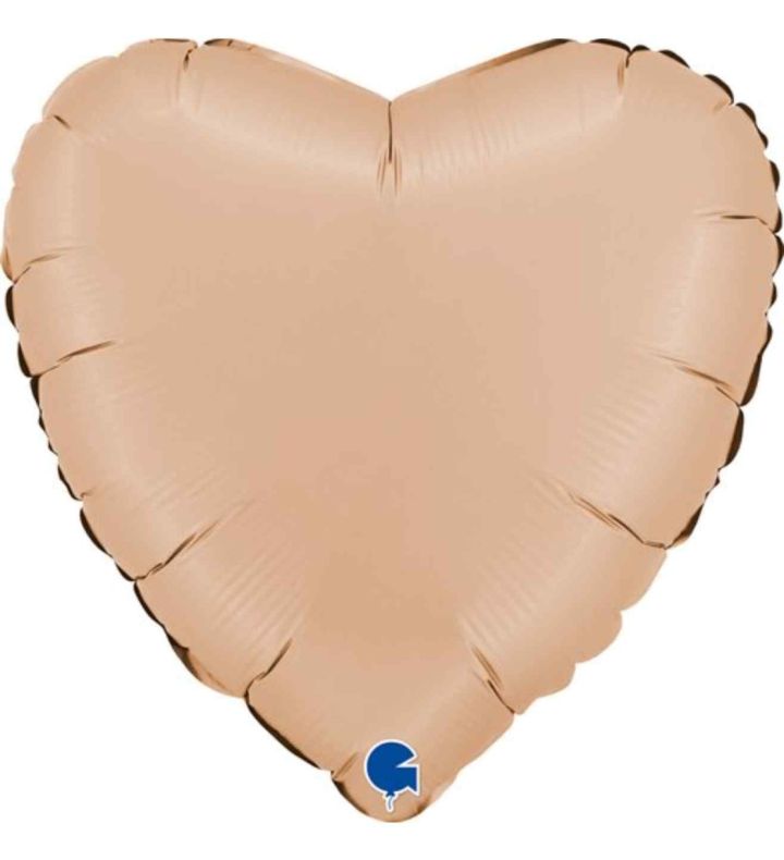 18" Grabo Heart Satin Nude Foil Balloon Packaged