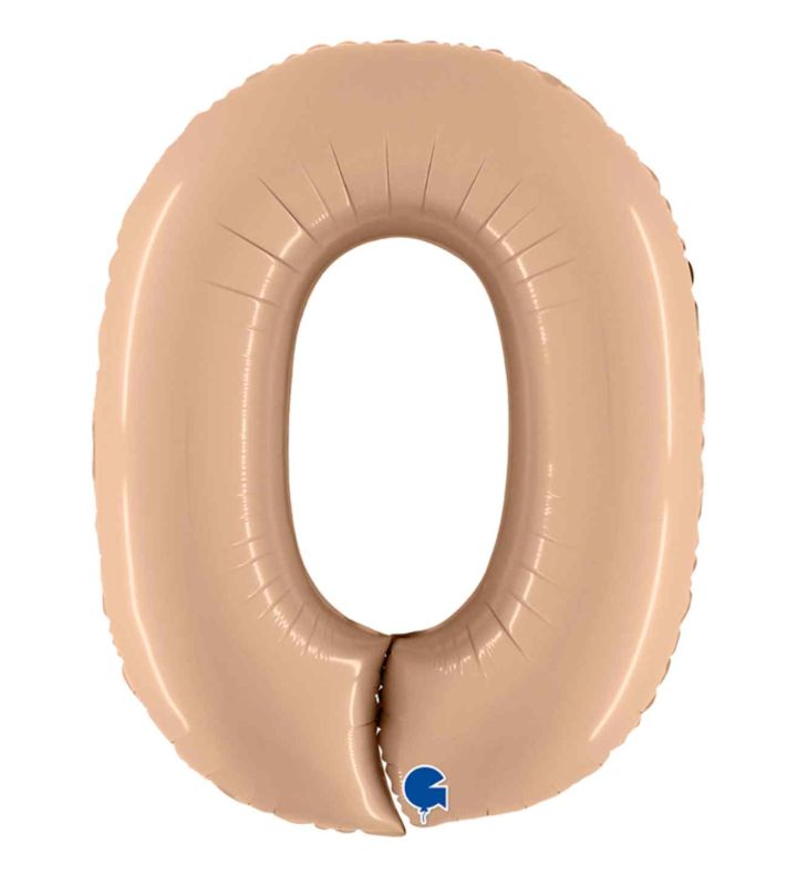 40" Grabo Satin Nude Number 0 Foil Balloon