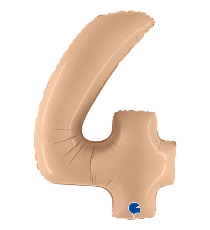 40" Grabo Satin Nude Number 4 Foil Balloon