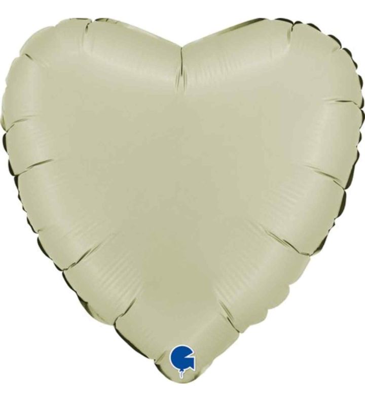 18" Grabo Heart Satin Olive Green Foil