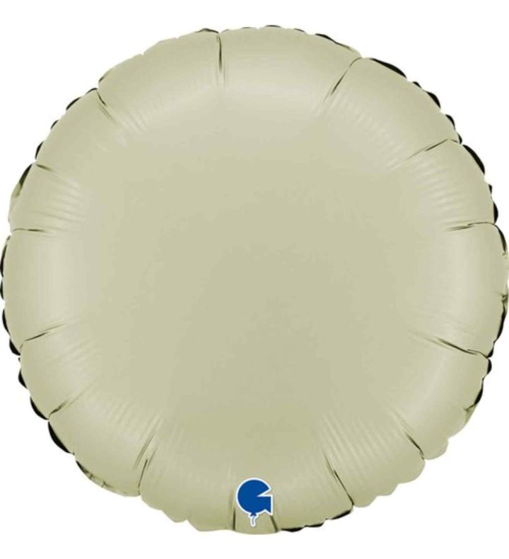 18" Grabo Round Satin Olive Green Foil Balloon