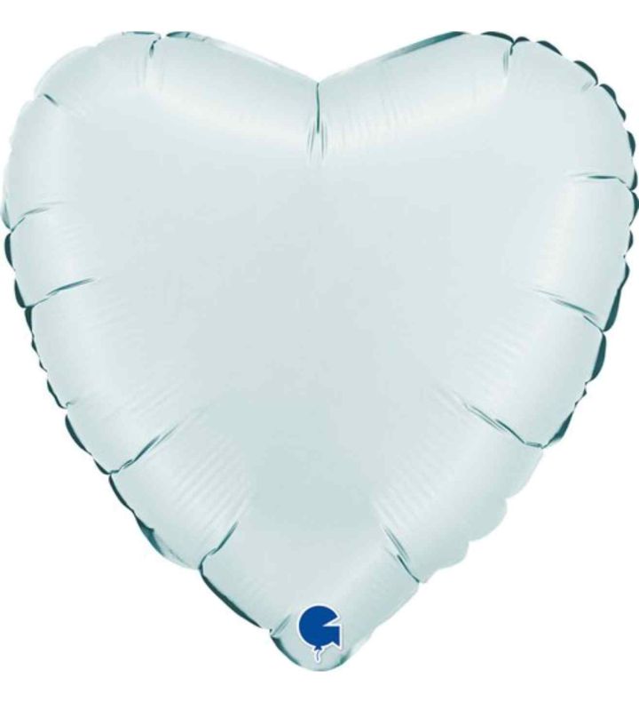 18" Grabo Heart Satin Pastel Blue Foil