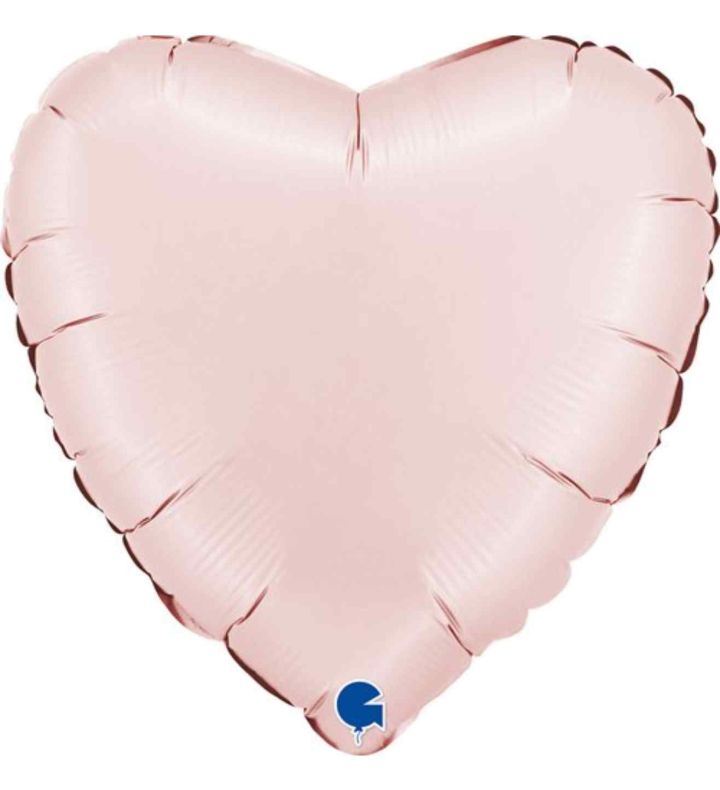 18" Grabo Heart Satin Pastel Pink Foil Packaged