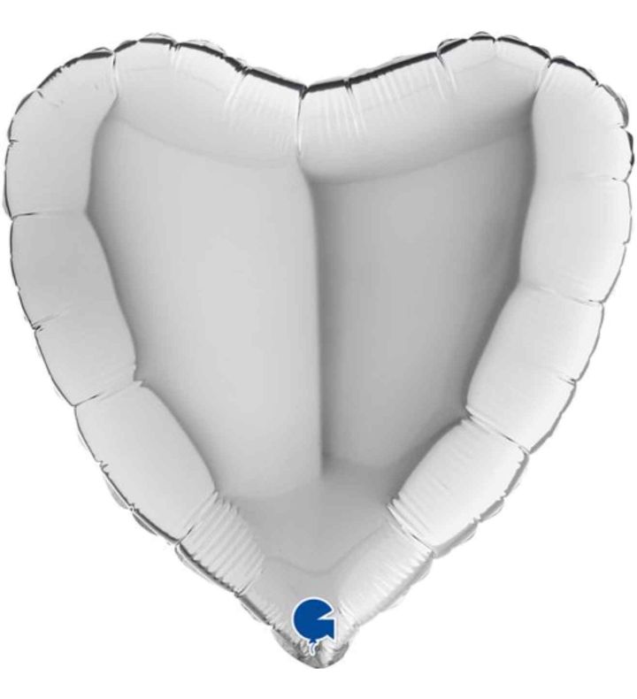 18" Grabo Heart Silver Foil Balloon