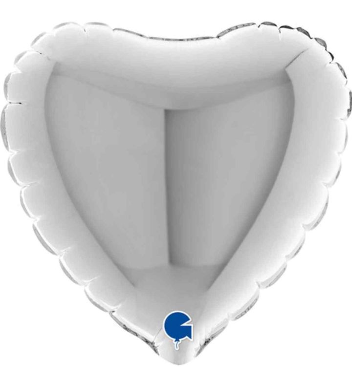 4" Grabo Heart Silver Foil