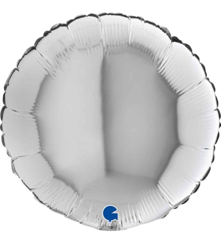 18" Grabo Round Silver Foil Balloon
