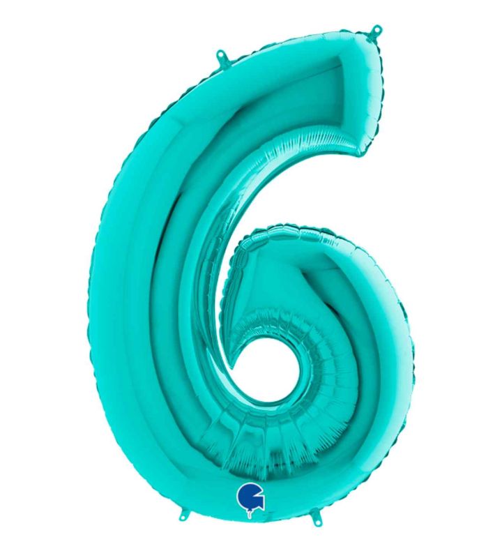 40" Grabo Tiffany Number 6 Foil Balloon