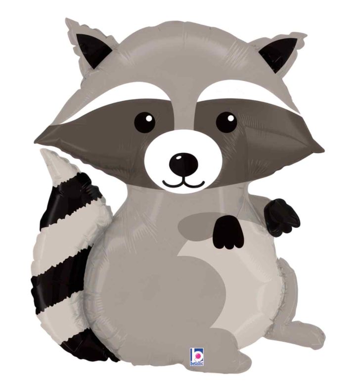 36" Betallic Woodland Raccoon Foil Balloon