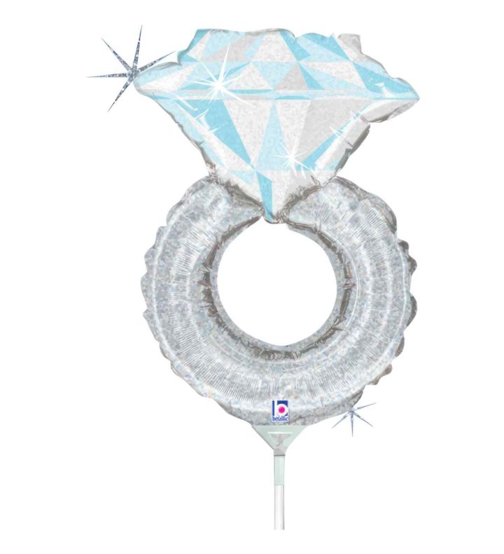 Mini Engagement Ring Betallic Foil Balloon