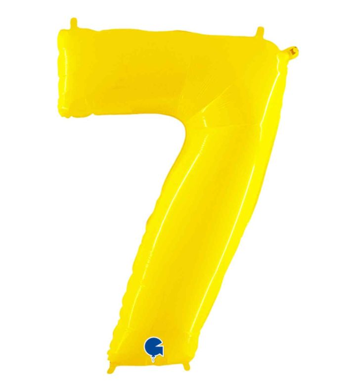 40" Grabo Yellow Fluo Number 7 Foil Balloon