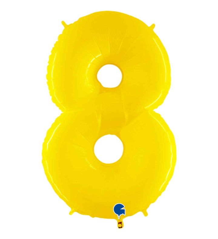 40" Grabo Yellow Fluo Number 8 Foil Balloon