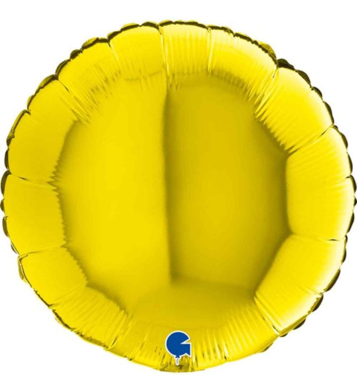18" Grabo Round Yellow Foil Balloon