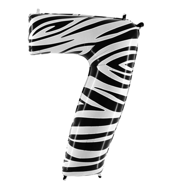 40" Grabo Zebraloon Number 7 Foil Balloon