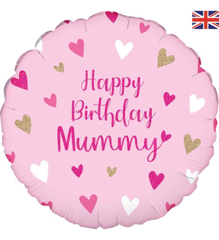 18" Happy Birthday Mummy Pink Round