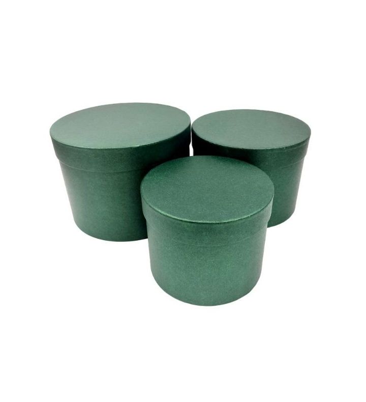 Hat Box Hunter Green Set of 3 Largest D20cm x H14.5cm