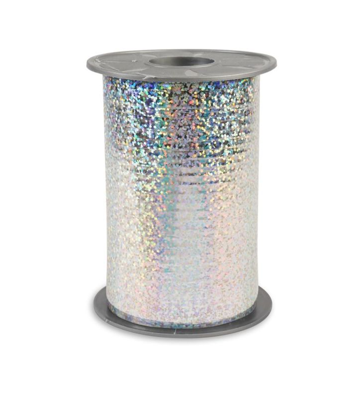 Holographic Curling Ribbon Silver 5mm x 400m