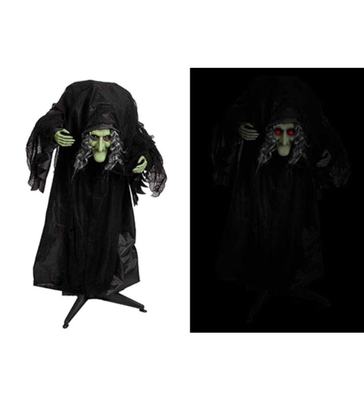 36" Animated Huntchback witch w/ Black Cloak